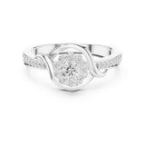 Round Lab Grown Diamond Halo Engagement Ring