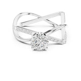 Round Lab Grown Diamond Twisted Engagement Ring