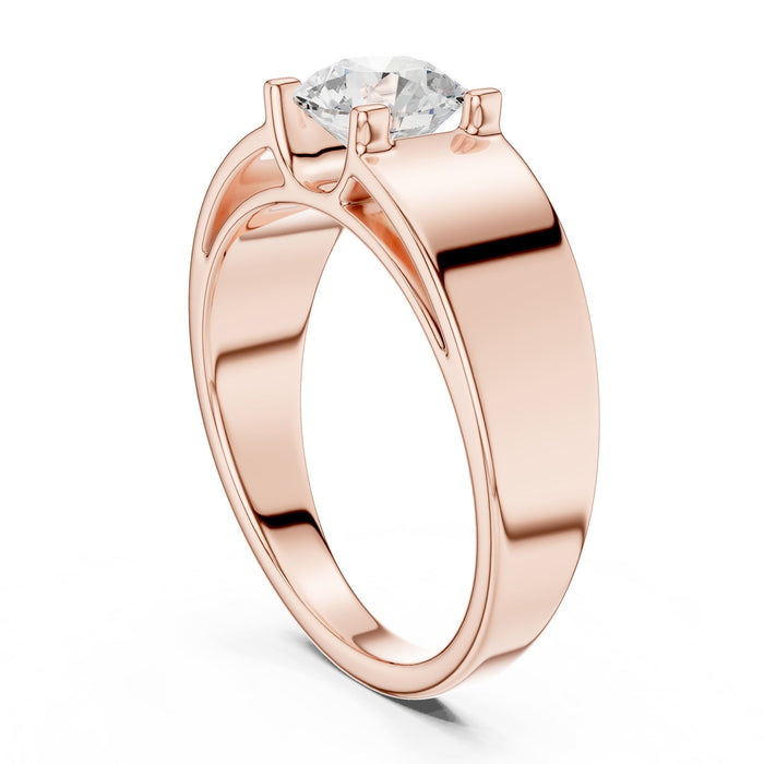 Round Lab Grown Diamond Cathedral Engagement Ring yellow gold video