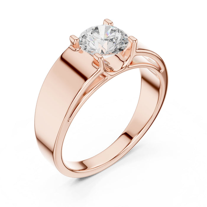 Round Lab Grown Diamond Cathedral Engagement Ring rose gold video