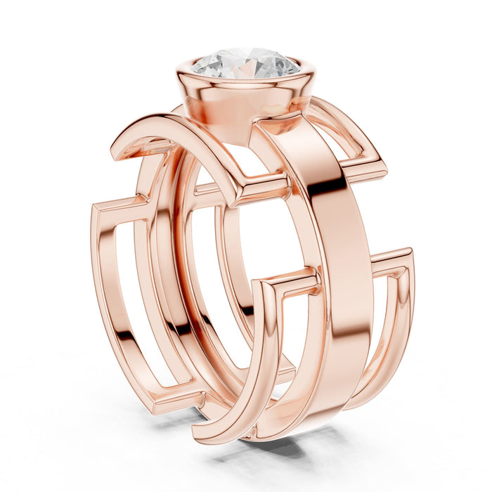 Round Lab Grown Diamond Bezel Engagement Ring yellow gold video