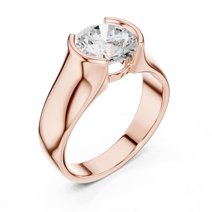 Round Lab Grown Diamond Solitaire Engagement Ring rose gold video