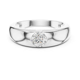 Round Lab Grown Diamond Bezel Engagement Ring