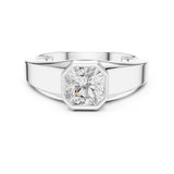 Octagon Lab Grown Diamond Bezel Engagement Ring