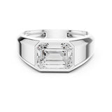 Emerald Lab Grown Diamond Bezel Engagement Ring