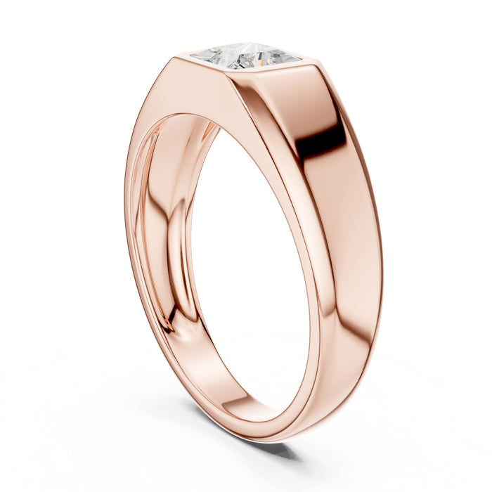 Princess Lab Grown Diamond Bezel Engagement Ring yellow gold video