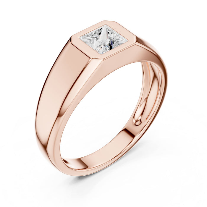 Princess Lab Grown Diamond Bezel Engagement Ring rose gold video