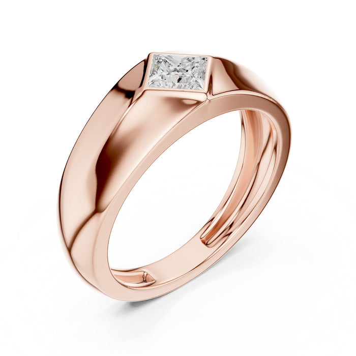 Princess Lab Grown Diamond Bezel Engagement Ring rose gold video