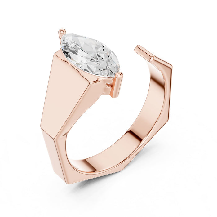 Marquise Lab Grown Diamond Solitaire Engagement Ring rose gold video
