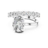 Oval Lab Grown Diamond Hidden-Halo Engagement Ring