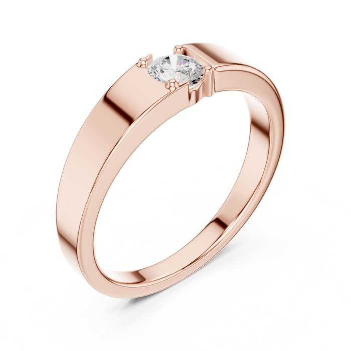 Round Lab Grown Diamond Solitaire Engagement Ring rose gold video