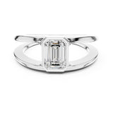 Emerald Lab Grown Diamond Bezel Engagement Ring