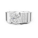 Round Lab Grown Diamond Bezel Engagement Ring