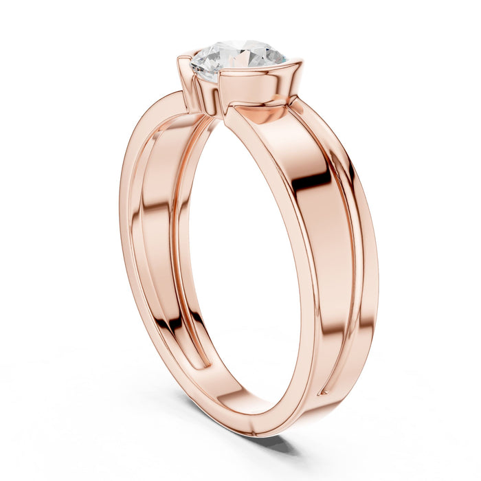 Round Lab Grown Diamond Split-Shank Engagement Ring yellow gold video