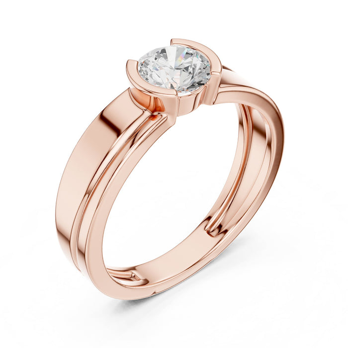 Round Lab Grown Diamond Split-Shank Engagement Ring rose gold video