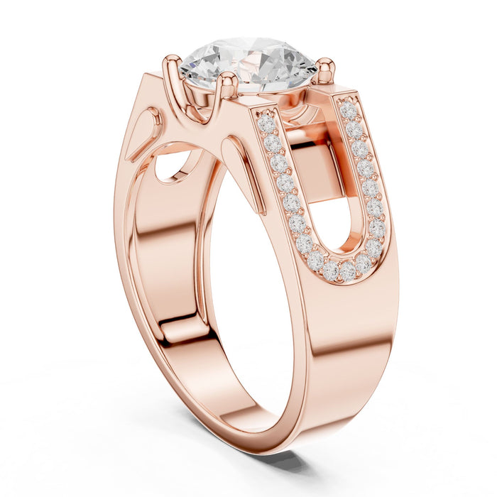 Round Lab Grown Diamond Split-Shank Engagement Ring yellow gold video