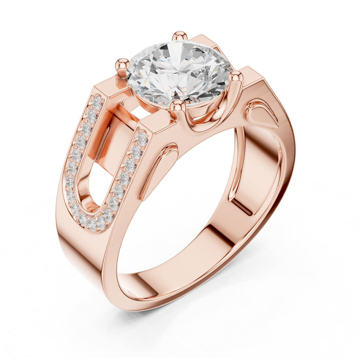 Round Lab Grown Diamond Split-Shank Engagement Ring rose gold video