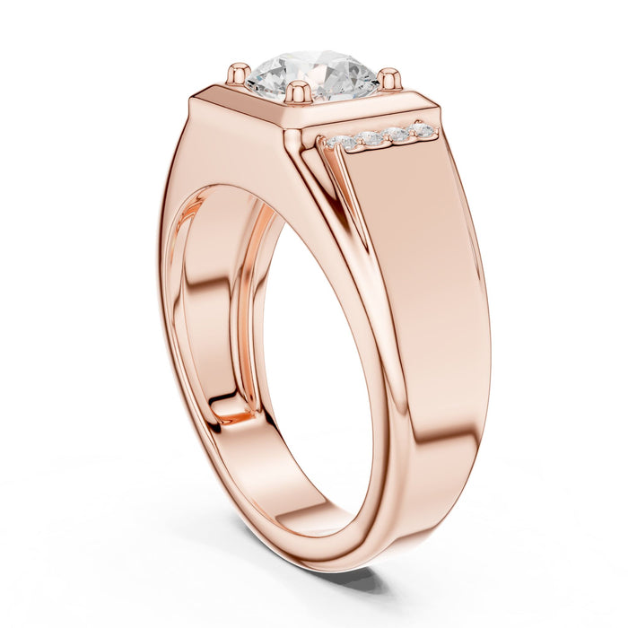 Round Lab Grown Diamond Side-Stone Engagement Ring yellow gold video