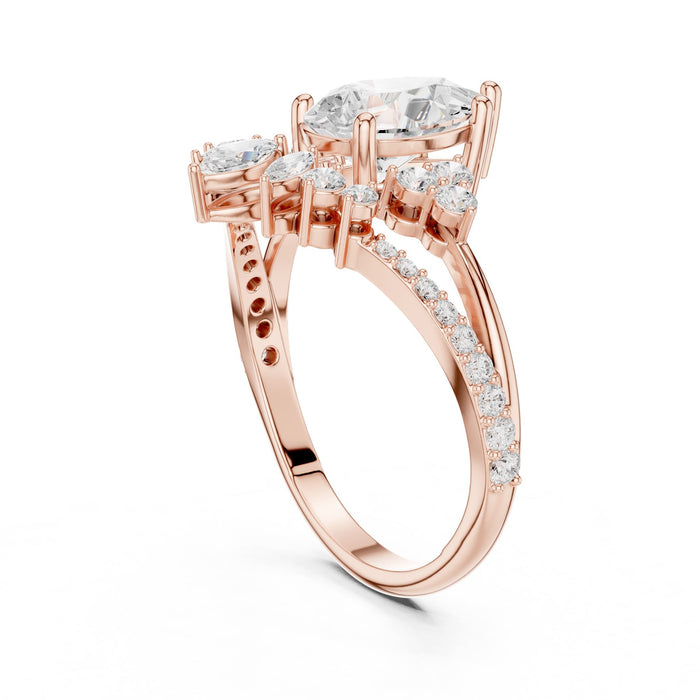 Pear Lab Grown Diamond Halo Engagement Ring yellow gold video