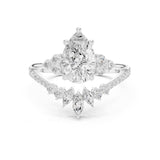 Pear Lab Grown Diamond Halo Engagement Ring