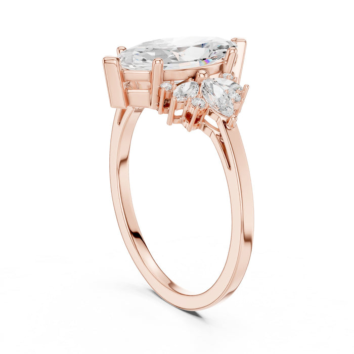 Marquise Lab Grown Diamond Three-Stone Engagement Ring yellow gold video
