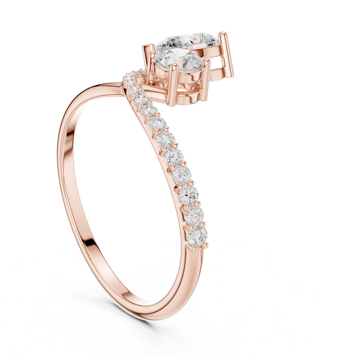 Pear Lab Grown Diamond Side-Stone Engagement Ring yellow gold video