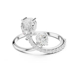 Pear Lab Grown Diamond Side-Stone Engagement Ring