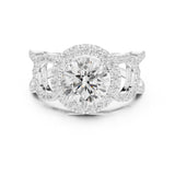 Round Lab Grown Diamond Halo Engagement Ring
