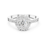 Round Lab Grown Diamond Halo Engagement Ring
