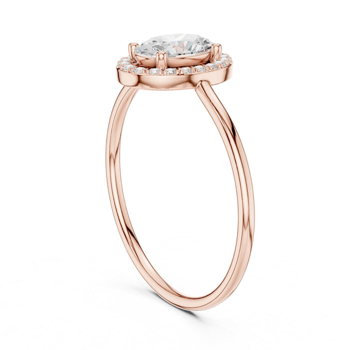 Oval Lab Grown Diamond Halo Engagement Ring yellow gold video