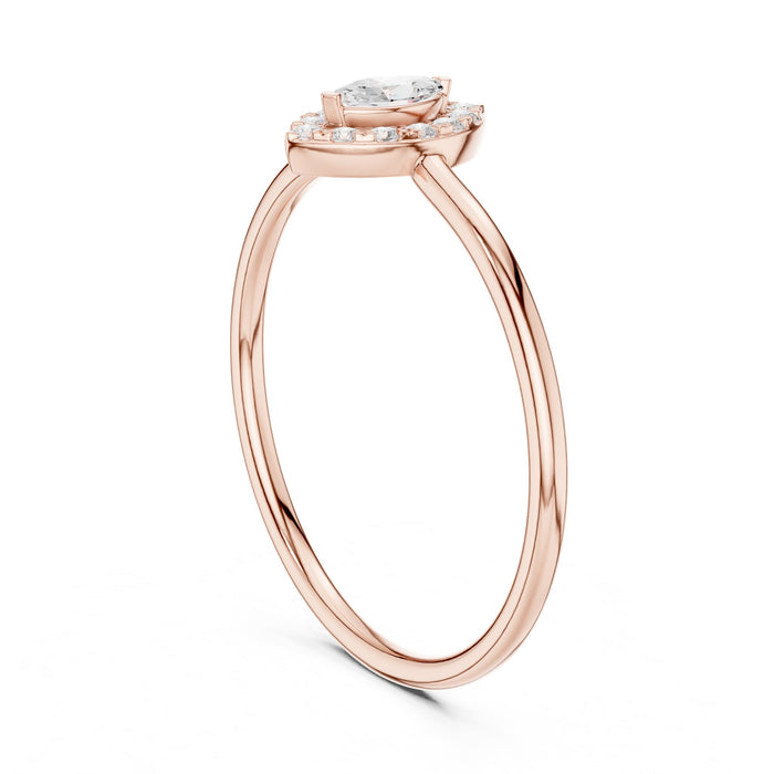 Marquise Lab Grown Diamond Halo Engagement Ring yellow gold video