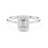 Emerald Lab Grown Diamond Halo Engagement Ring