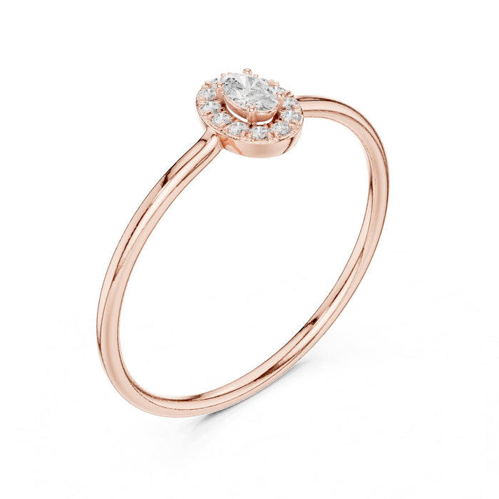 Oval Lab Grown Diamond Halo Engagement Ring rose gold video