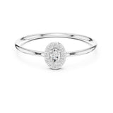 Oval Lab Grown Diamond Halo Engagement Ring