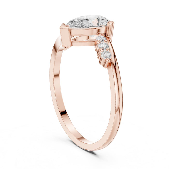 Pear Lab Grown Diamond Side-Stone Engagement Ring yellow gold video