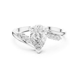 Pear Lab Grown Diamond Side-Stone Engagement Ring