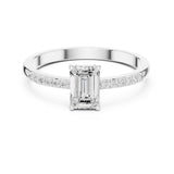 Emerald Lab Grown Diamond Side-Stone Engagement Ring