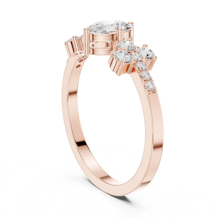 Oval Lab Grown Diamond Side-Stone Engagement Ring yellow gold video