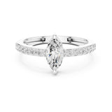 Marquise Lab Grown Diamond Side-Stone Engagement Ring