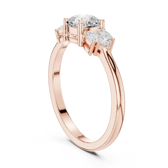Cushion Lab Grown Diamond Three-Stone Engagement Ring yellow gold video