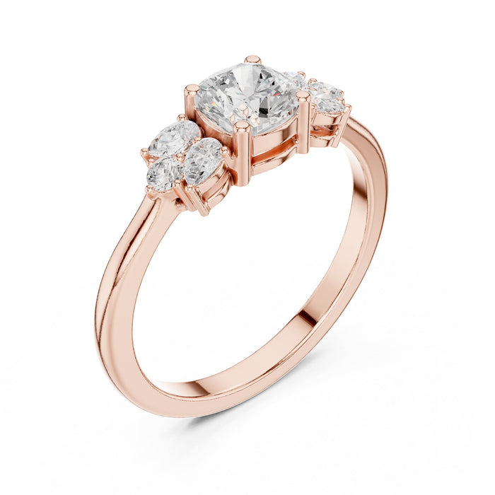 Cushion Lab Grown Diamond Three-Stone Engagement Ring rose gold video