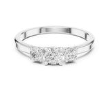 Round Lab Grown Diamond Three-Stone Engagement Ring