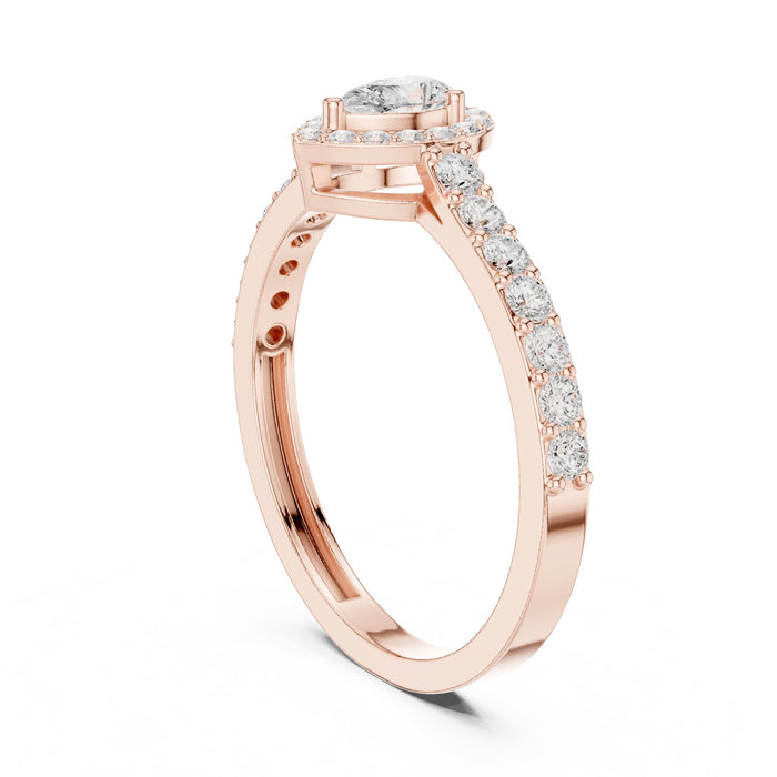 Pear Lab Grown Diamond Halo Engagement Ring yellow gold video