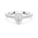 Pear Lab Grown Diamond Halo Engagement Ring