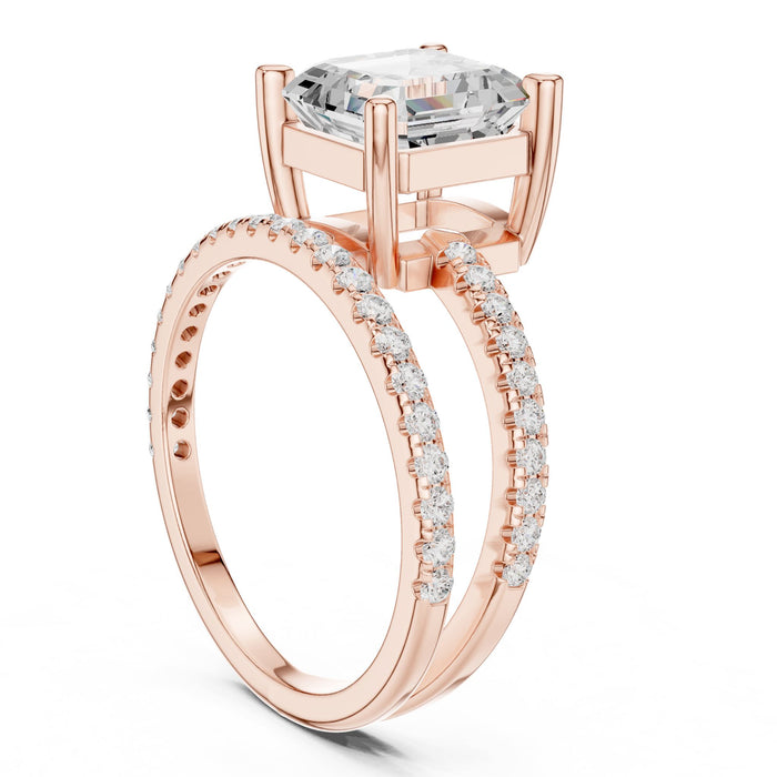 Asscher Lab Grown Diamond Split-Shank Engagement Ring rose gold video