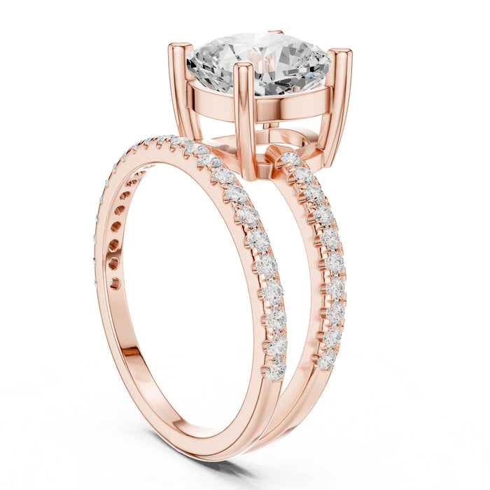 Cushion Lab Grown Diamond Split-Shank Engagement Ring yellow gold video