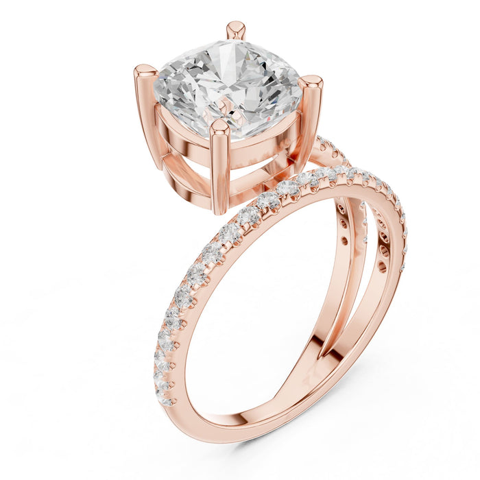 Cushion Lab Grown Diamond Split-Shank Engagement Ring rose gold video