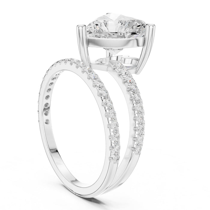 Heart Lab Grown Diamond Pave Engagement Ring rose gold video