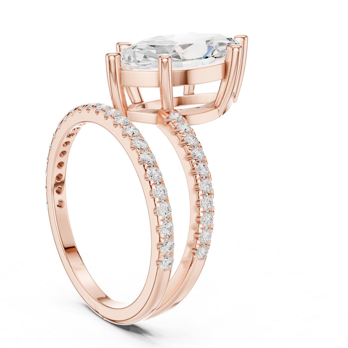 Marquise Lab Grown Diamond Split-Shank Engagement Ring yellow gold video