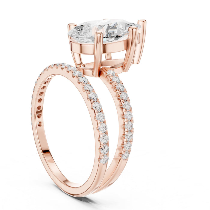 Pear Lab Grown Diamond Split-Shank Engagement Ring yellow gold video